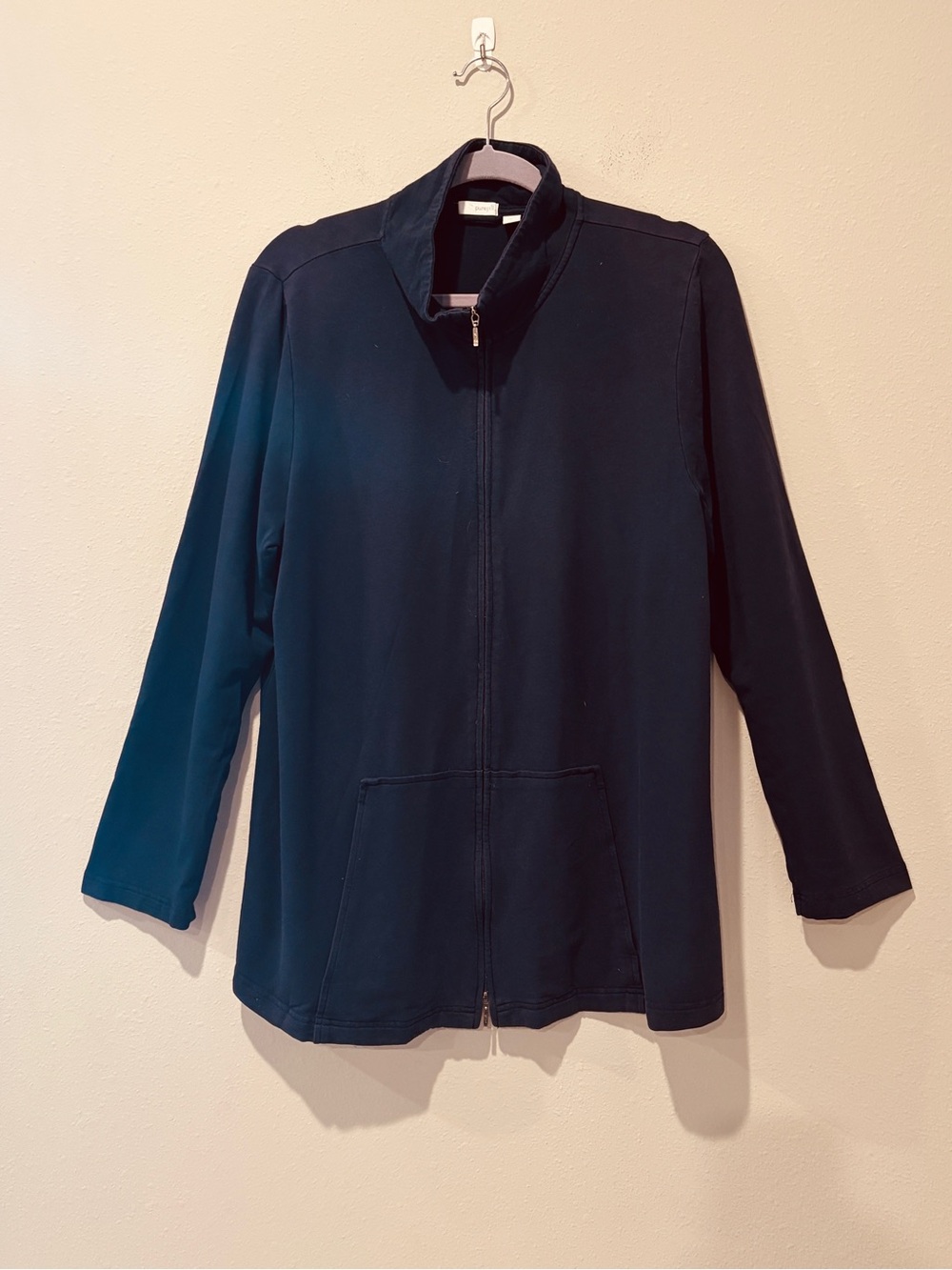 J. Jill Pure Jill Blue Indigo Full Zip Jacket Large Pima Cotton Casual Travel